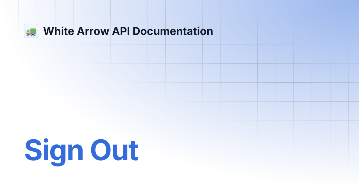 Sign out white arrow api documentation
